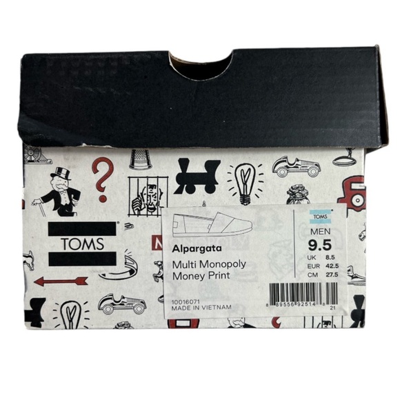 NWT Box Toms x Monopoly Alpargata Graphic Slip On Flats Men’s 9.5 Women’s 10.5 main image 14